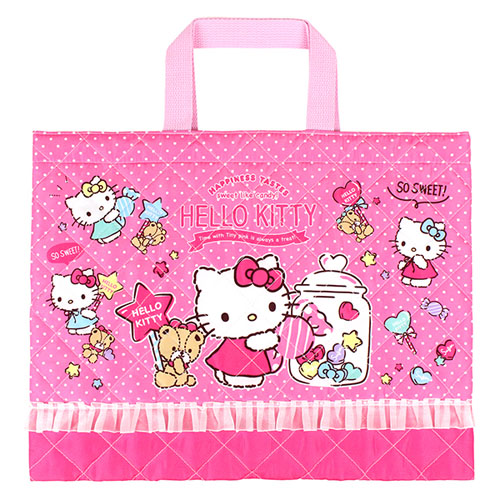おけいこもお気に入りのバッグ サンリオ ハローキティ Hello Kitty キルトレッスンバッグ ローズピンク レッスンバッグ 女の子 ハロー キティの雑貨のおもちゃ箱バーグ