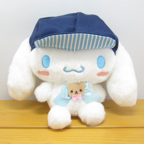 キャスケットをかぶったとってもオシャレなシナモンです サンリオ シナモロール Cinnamoroll キャスケット ぬいぐるみ S シナモロールの雑貨のおもちゃ箱バーグ